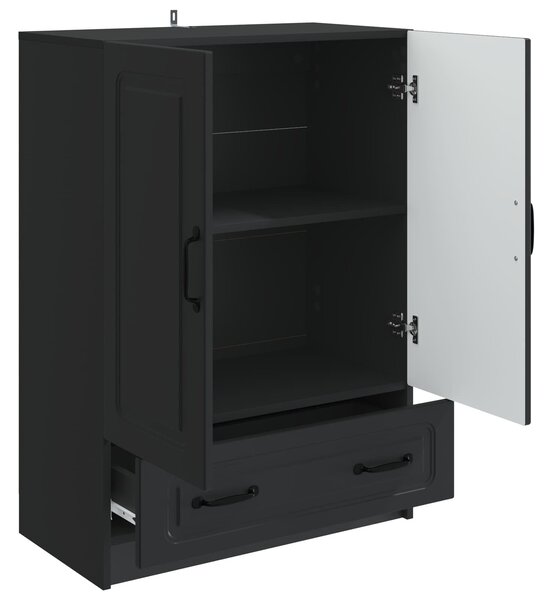 VidaXL Széf fiókkal Fekete 66 x 34,5 x 92 cm Szerelt Fa