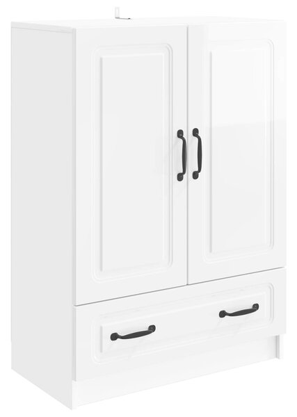 VidaXL Széf fiókkal Magasfényű Fehér 66 x 34,5 x 92 cm Szerelt Fa