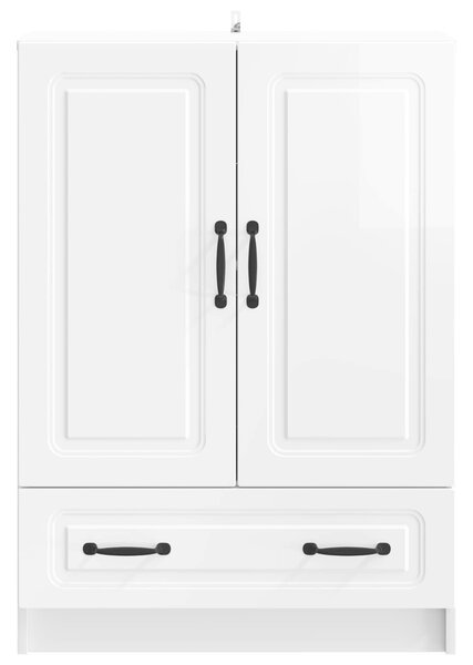 VidaXL Széf fiókkal Magasfényű Fehér 66 x 34,5 x 92 cm Szerelt Fa