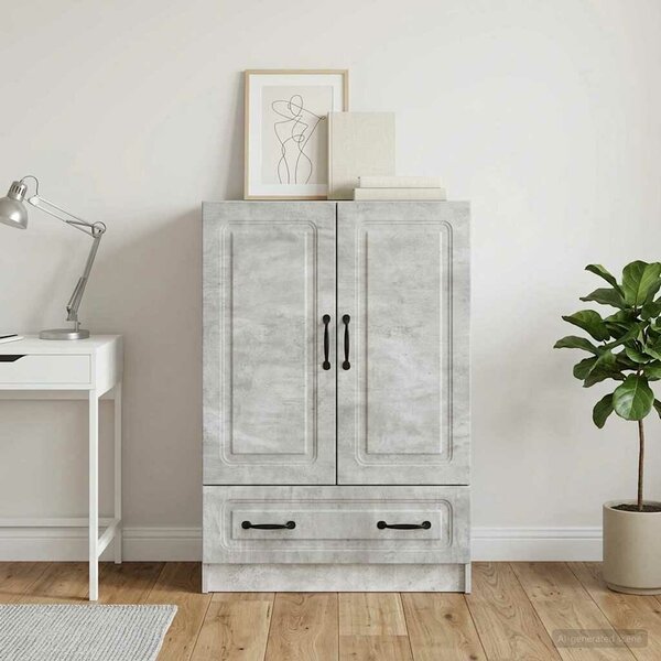VidaXL Széf fiókkal Betonszürke 66 x 34,5 x 92 cm Szerelt Fa