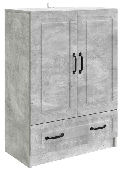 VidaXL Széf fiókkal Betonszürke 66 x 34,5 x 92 cm Szerelt Fa