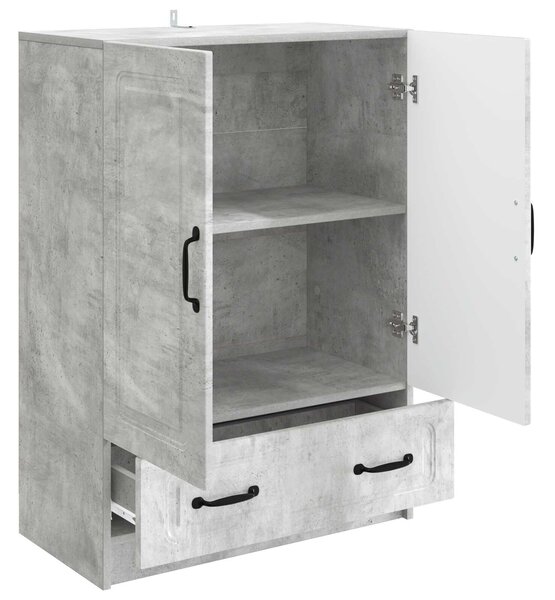VidaXL Széf fiókkal Betonszürke 66 x 34,5 x 92 cm Szerelt Fa