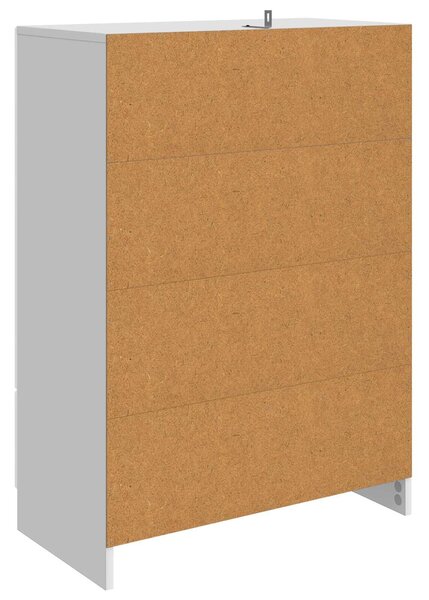 VidaXL Széf fiókkal Magasfényű Fehér 66 x 34,5 x 92 cm Szerelt Fa