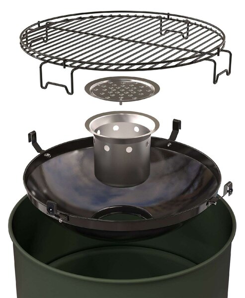 Barbecook BC-CHA-1022 Edson faszenes grillhordó, zöld, 47,5cm átmérő