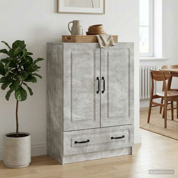 VidaXL Széf fiókkal Betonszürke 66 x 34,5 x 92 cm Szerelt Fa