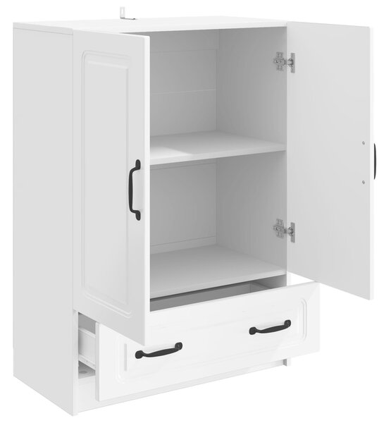 VidaXL Széf fiókkal Magasfényű Fehér 66 x 34,5 x 92 cm Szerelt Fa