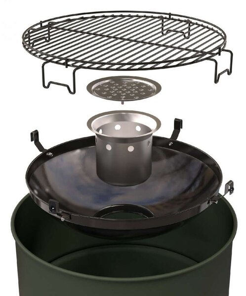 Barbecook BC-CHA-1022 Edson faszenes grillhordó, zöld, 47,5cm átmérő
