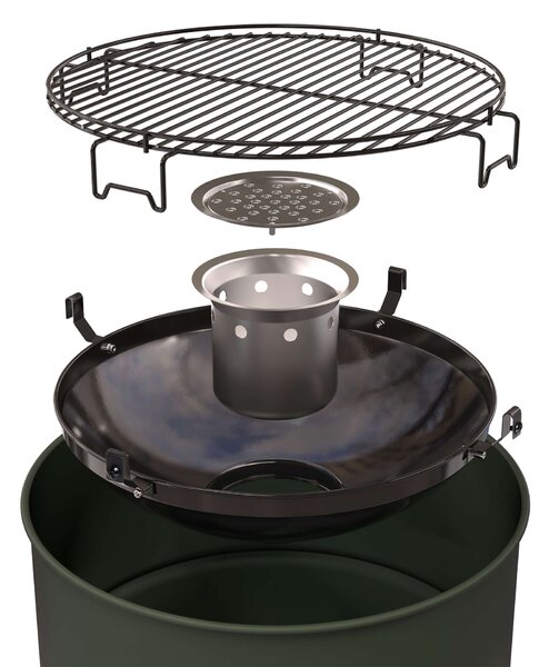 Barbecook BC-CHA-1022 Edson faszenes grillhordó, zöld, 47,5cm átmérő