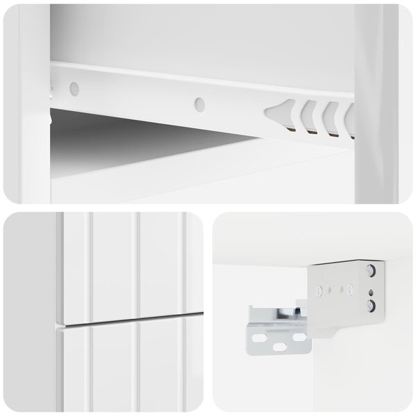 VidaXL Fali éjjeli szekrény 2 pcs Magasfényű Fehér 33 x 34,5 x 43 cm