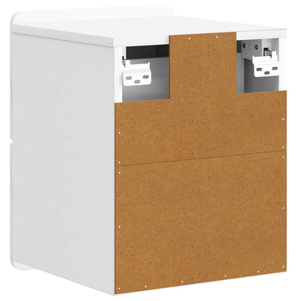 VidaXL Fali éjjeli szekrény 2 pcs Magasfényű Fehér 33 x 34,5 x 43 cm