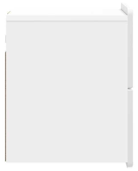 VidaXL Fali éjjeli szekrény 2 pcs Magasfényű Fehér 33 x 34,5 x 43 cm