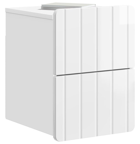 VidaXL Fali éjjeli szekrény 2 pcs Magasfényű Fehér 33 x 34,5 x 43 cm