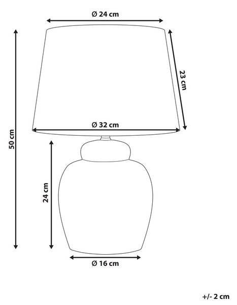 Asztali lámpa JAMAPA Porcelán Fehér/kék