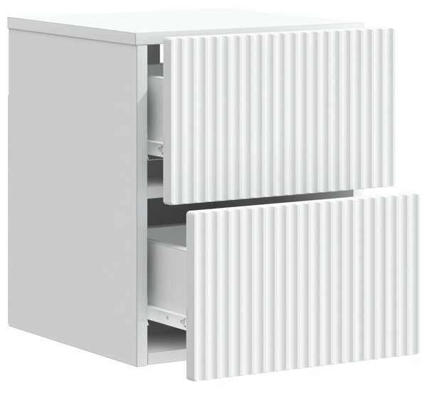 VidaXL Fali éjjeli szekrény 2 pcs Fehér 33 x 34,5 x 40 cm Szerelt Fa