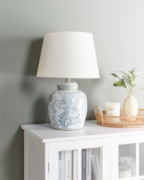 Asztali lámpa JAMAPA Porcelán Fehér/kék