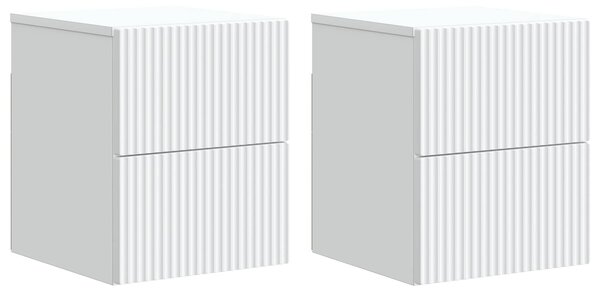 VidaXL Fali éjjeli szekrény 2 pcs Fehér 33 x 34,5 x 40 cm Szerelt Fa