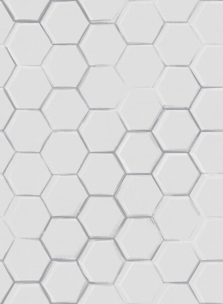 Tapéta Fehér háromdimenziós hatszögek sima háttér előtt, Absztrakt tapétá, a01059 : Uwalls.hu