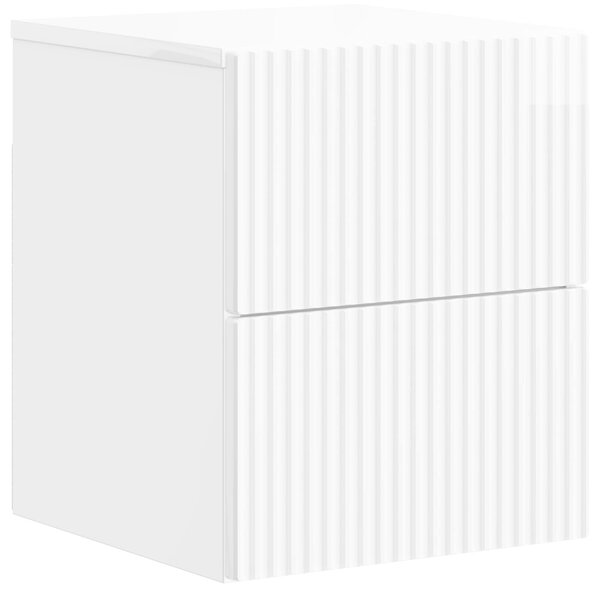 VidaXL Fali éjjeli szekrény 2 pcs Magasfényű Fehér 33 x 34,5 x 40 cm
