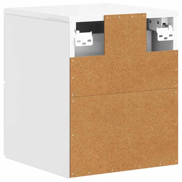 VidaXL Fali éjjeli szekrény 2 pcs Magasfényű Fehér 33 x 34,5 x 40 cm