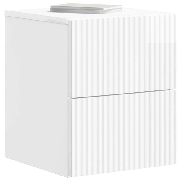 VidaXL Fali éjjeli szekrény 2 pcs Magasfényű Fehér 33 x 34,5 x 40 cm