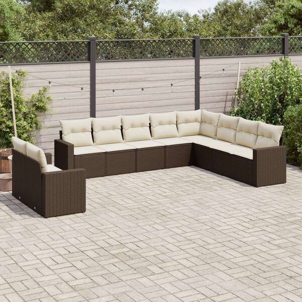 VidaXL Polyrattan Kerti Ülőgarnitúra - Barna - 10 részes