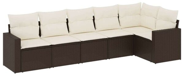 VidaXL Polyrattan Kerti Ülőgarnitúra - 6 Személyes - Barna