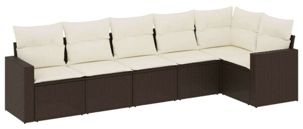 VidaXL Polyrattan Kerti Ülőgarnitúra - 6 Személyes - Barna
