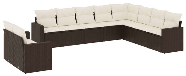 VidaXL Polyrattan Kerti Ülőgarnitúra - Barna - 10 részes