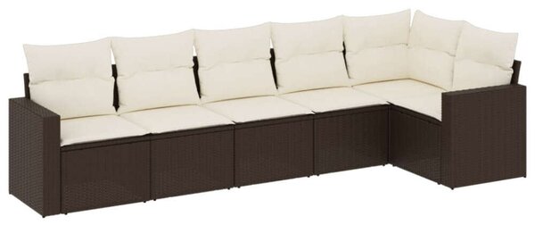 VidaXL Polyrattan Kerti Ülőgarnitúra - 6 Személyes - Barna