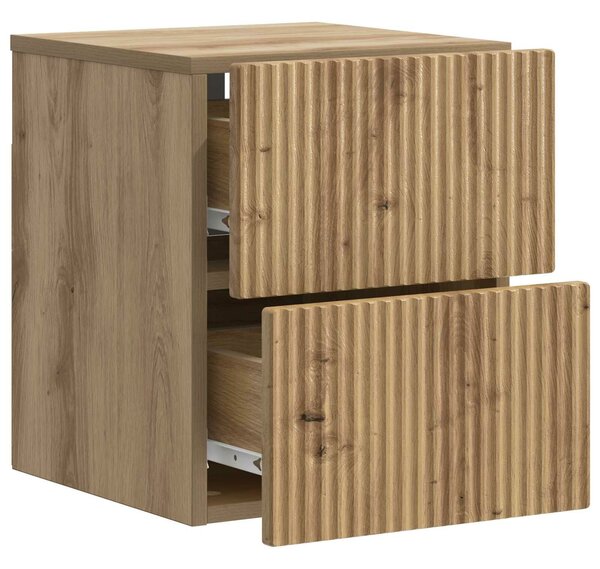 VidaXL Fali éjjeli szekrény 2 pcs Kézműves Tölgy 33 x 34,5 x 40 cm