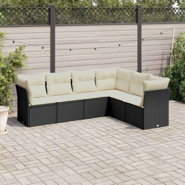 VidaXL Polyrattan Kerti Ülőgarnitúra - Fekete - 6 személyes