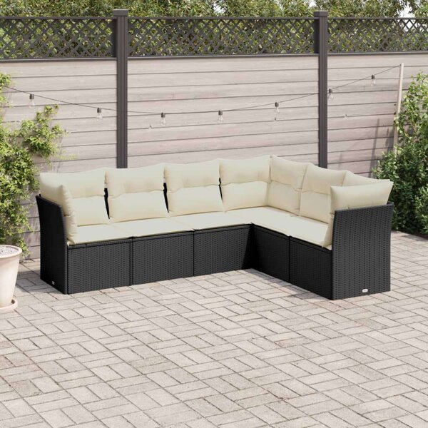 VidaXL Polyrattan Kerti Ülőgarnitúra - Fekete - 6 személyes