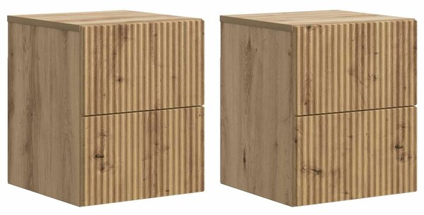 VidaXL Fali éjjeli szekrény 2 pcs Kézműves Tölgy 33 x 34,5 x 40 cm