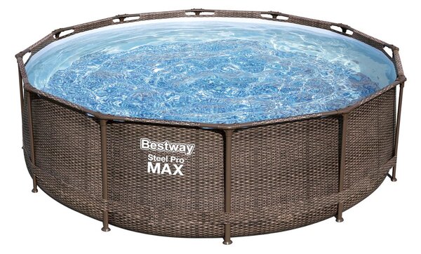Rattan hatású fémvázas medence szett Bestway Steel Pro Max, 366x100cm 26in1