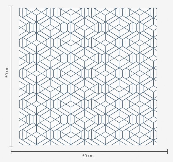 Tapéta Fehér háttér kék háromdimenziós geometriai kockákkal, Absztrakt tapétá, a01067 : Uwalls.hu