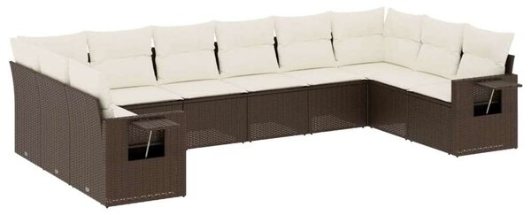 VidaXL Polyrattan Kerti Ülőgarnitúra - Barna - 10 részes