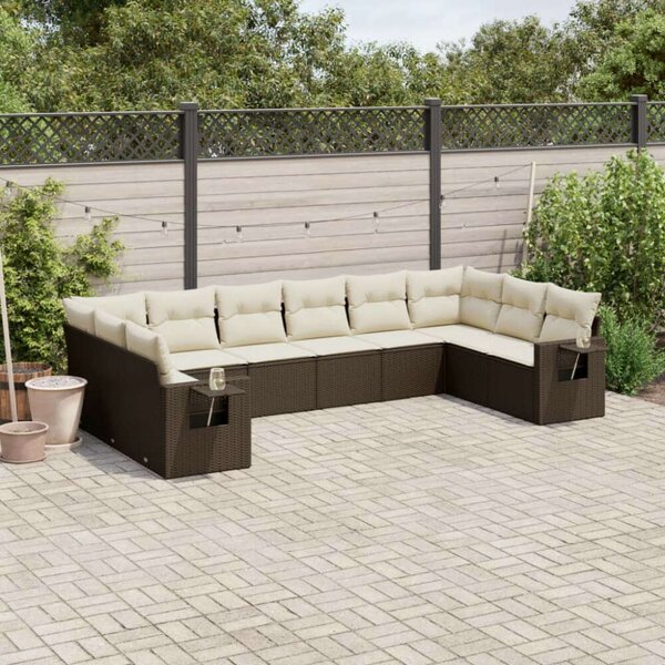 VidaXL Polyrattan Kerti Ülőgarnitúra - Barna - 10 részes