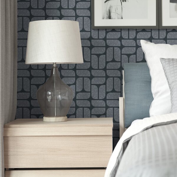 Tapéta Sötét háttér szürke mozaikkal, lekerekített modulokkal, Absztrakt tapétá, a01069v1 : Uwalls.hu
