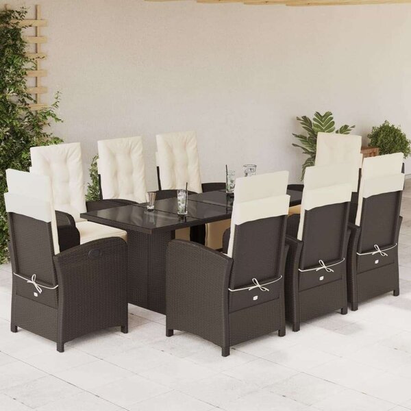 VidaXL Polyrattan Kerti Étkezőgarnitúra - 9 részes