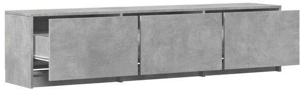 VidaXL LED-es tévéállvány Beton Szürke 165 x 34 x 40 cm Mérnöki fa