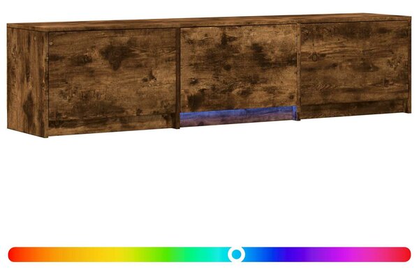 VidaXL LED-es tévéállvány Füstölt Tölgy 165 x 34 x 40 cm Mérnöki fa