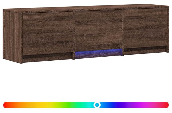 VidaXL LED-es tévéállvány Barna tölgy 140 x 34 x 40 cm Mérnöki fa
