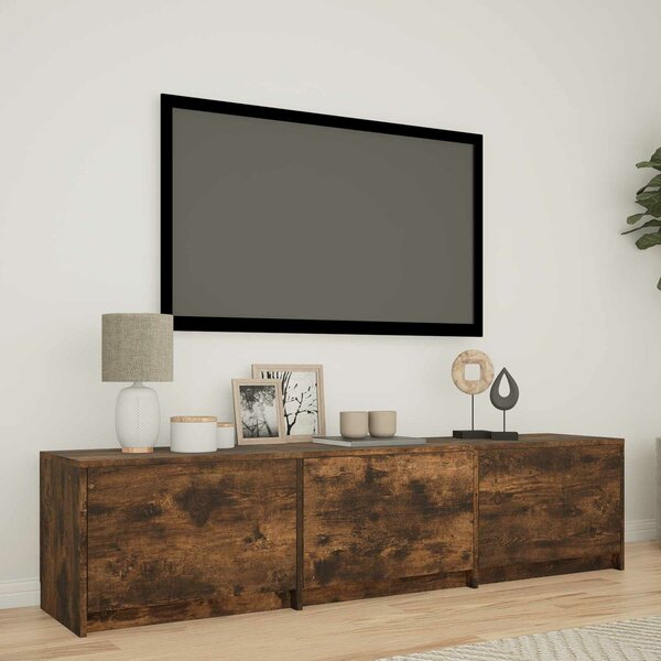 VidaXL LED-es tévéállvány Füstölt Tölgy 165 x 34 x 40 cm Mérnöki fa