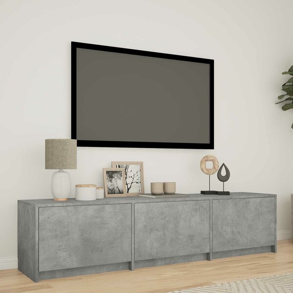 VidaXL LED-es tévéállvány Beton Szürke 165 x 34 x 40 cm Mérnöki fa