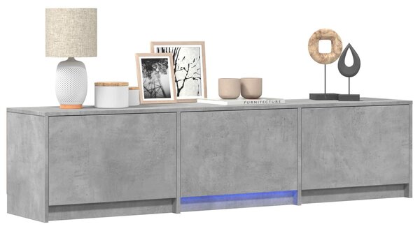 VidaXL LED-es tévéállvány Beton Szürke 165 x 34 x 40 cm Mérnöki fa
