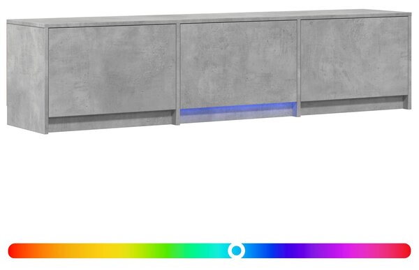VidaXL LED-es tévéállvány Beton Szürke 165 x 34 x 40 cm Mérnöki fa