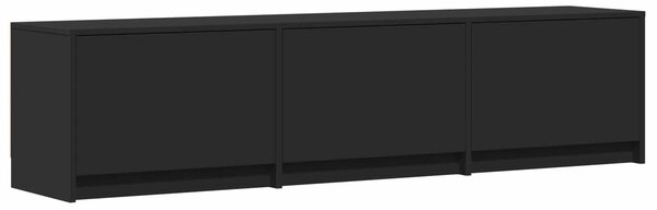 VidaXL LED-es tévéállvány LED-del Fekete 165 x 34 x 40 cm Mérnöki fa
