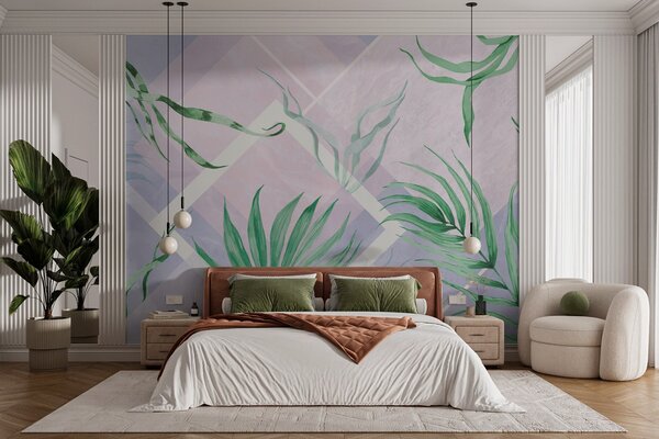 Fotótapéta Lush greens on soft pastel backdrop, Fotótapéta egyedi, w01625 : Uwalls.hu