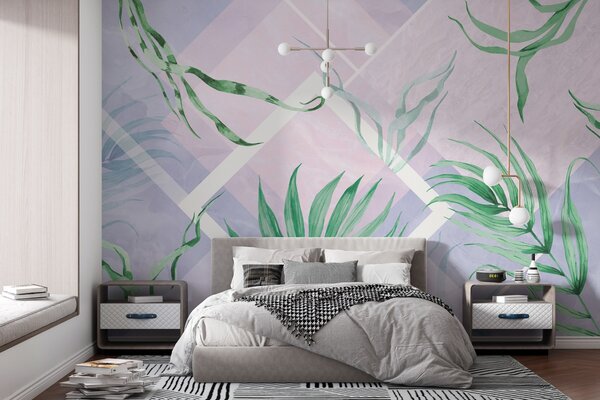 Fotótapéta Lush greens on soft pastel backdrop, Fotótapéta egyedi, w01625 : Uwalls.hu