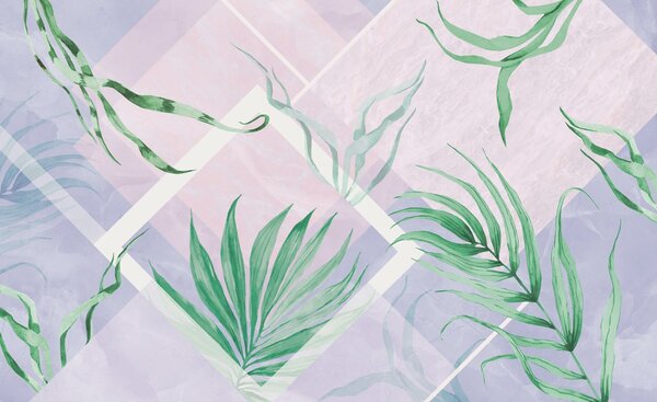 Fotótapéta Lush greens on soft pastel backdrop, Fotótapéta egyedi, w01625 : Uwalls.hu